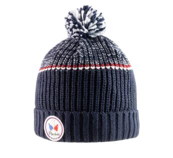 Bonnet Ski Vintage Chamonix bleu, blanc, rouge - Pipolaki