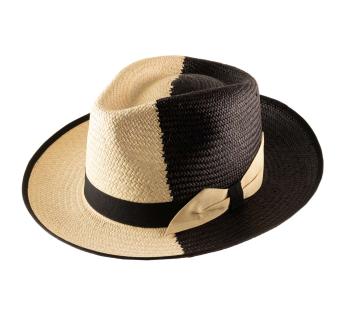 Chapeau panama noir et blanc Doppia Faccia