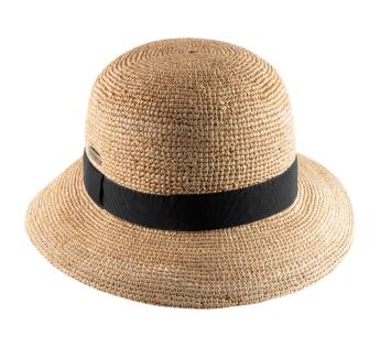 Straw Cloche Hats Women, Straw Hat Black Ribbon